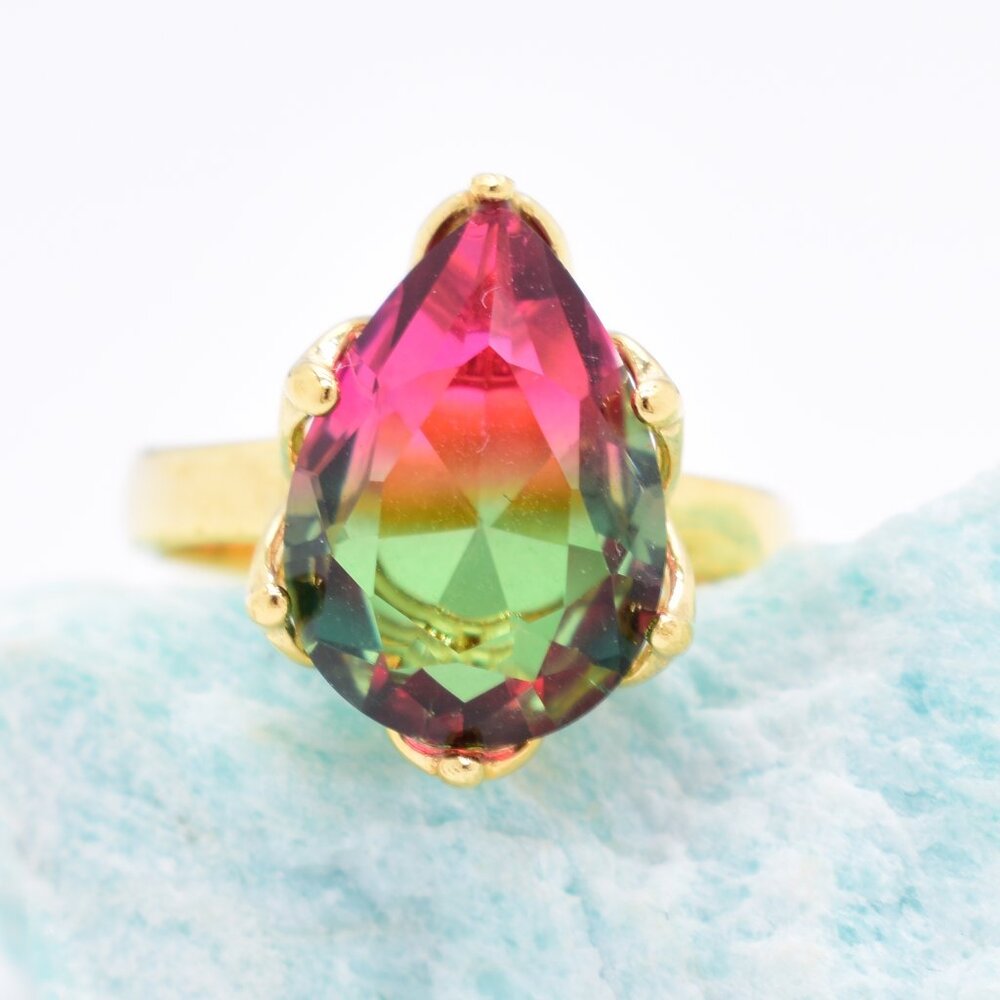Tourmaline Ring in 18K Gold Over Sterling Silver